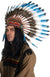 Blue and White Deluxe Indian Chief Feather Headdress - Front View