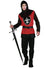 Men's Red and Black Medieval Knight Fancy Dress Costume