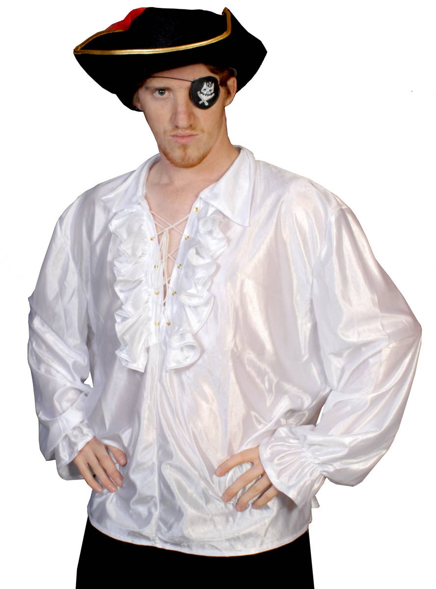 Ruffled White Men's Pirate Captain Costume Shirt