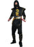 Black and Gold Ninja Warrior Men's Fancy Dress Costume