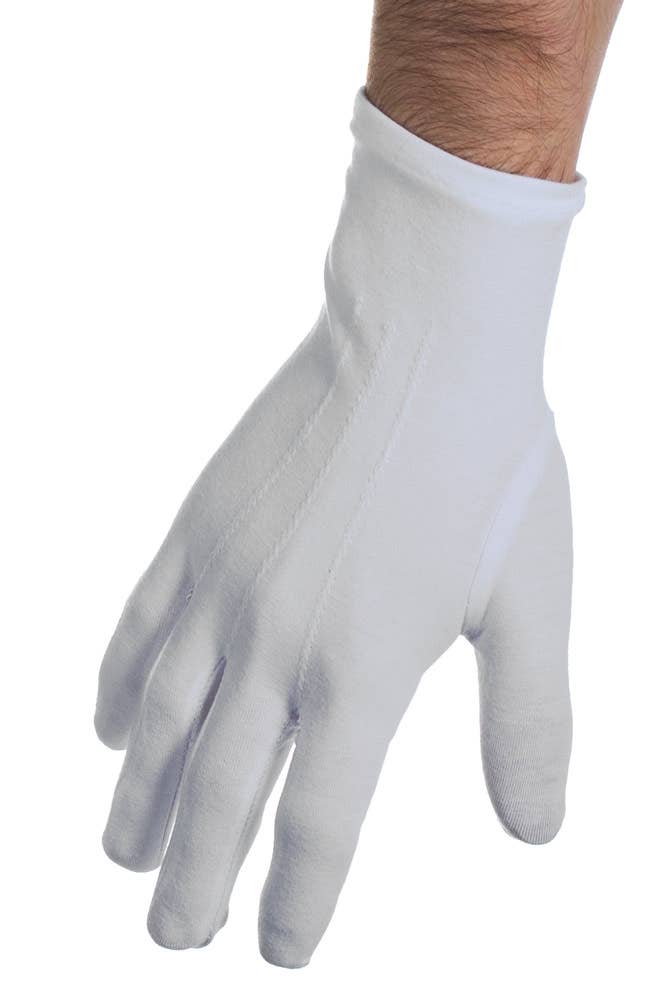 Image of Basic Short White Costume Gloves - Alternate Image