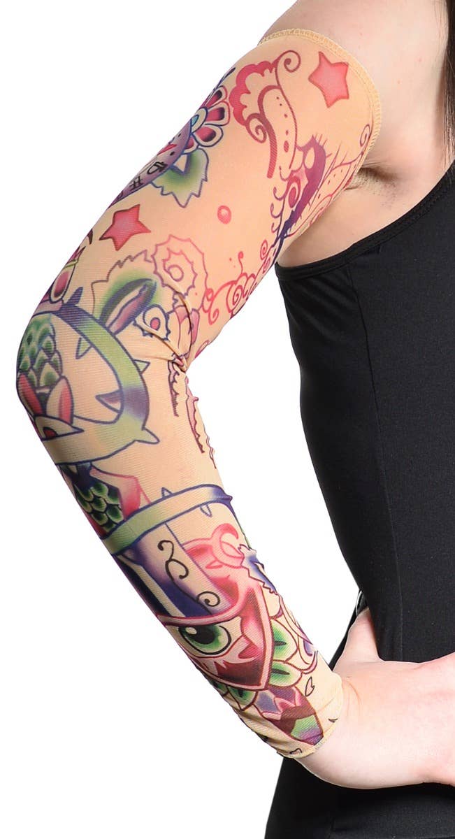 Adult's Fake Tattoo Costume Sleeve Accessory - Close