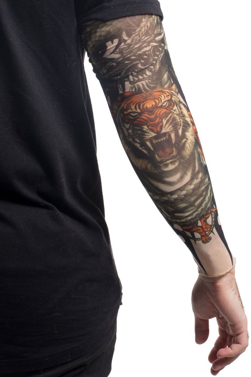 Tiger Tribal Adult's Fake Costume Tattoo Sleeve Costume Accessory Alternate View 1 Image