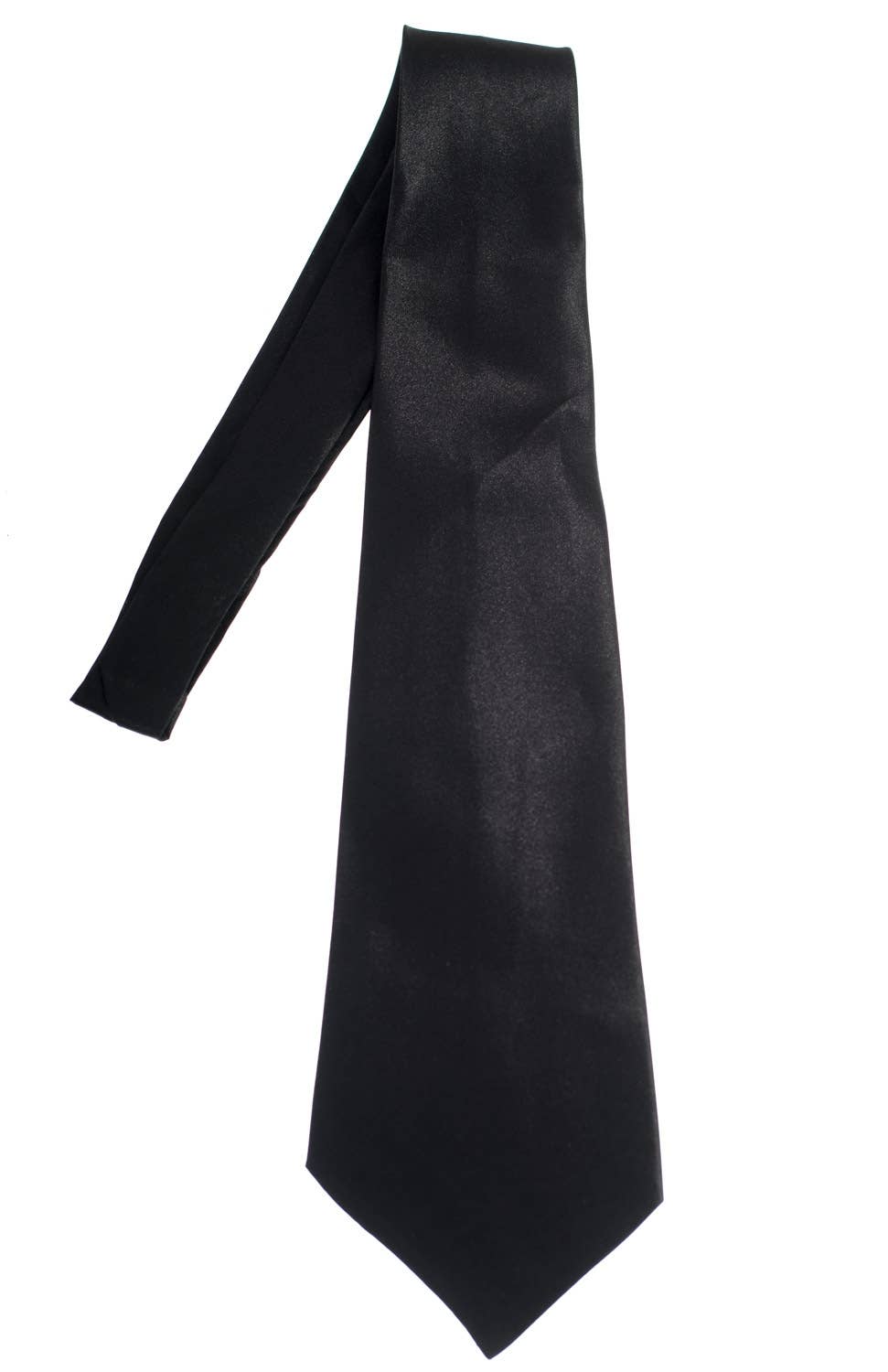 Black Satin Men's Wide Costume Neck Tie Costume Accessory 