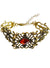 Image of Delicate Brass Metal Costume Bracelet with Red Jewel