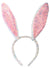 Image of Sparkly Pink Sequin Bunny Ears Costume Headband