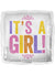 Image of Its A Girl 45cm Square Shaped Foil Balloon