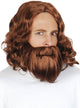 Image of Biblical Mens Brown Jesus Wig and Beard Set