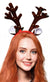 Reindeer Brown Velvet Antlers with Bells Christmas Headband Main Image