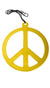 Gold Jumbo 1970s Hippie Peace Sign Costume Accessory Necklace