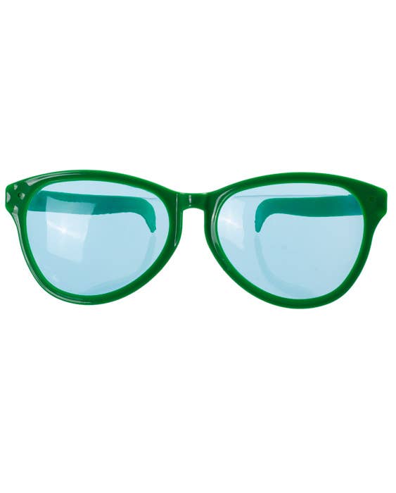 Giant Novelty Green Frame Costume Glasses with Blue Lenses - Main View