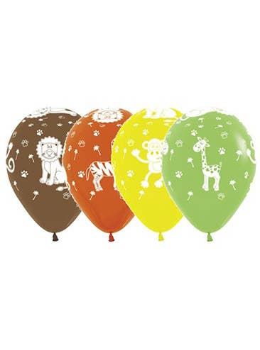 Image Of Jungle Safari 12 Pack Party Balloons