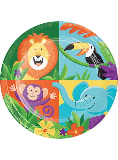 Image Of Jungle Safari 8 Pack Small 17.4cm Paper Plates