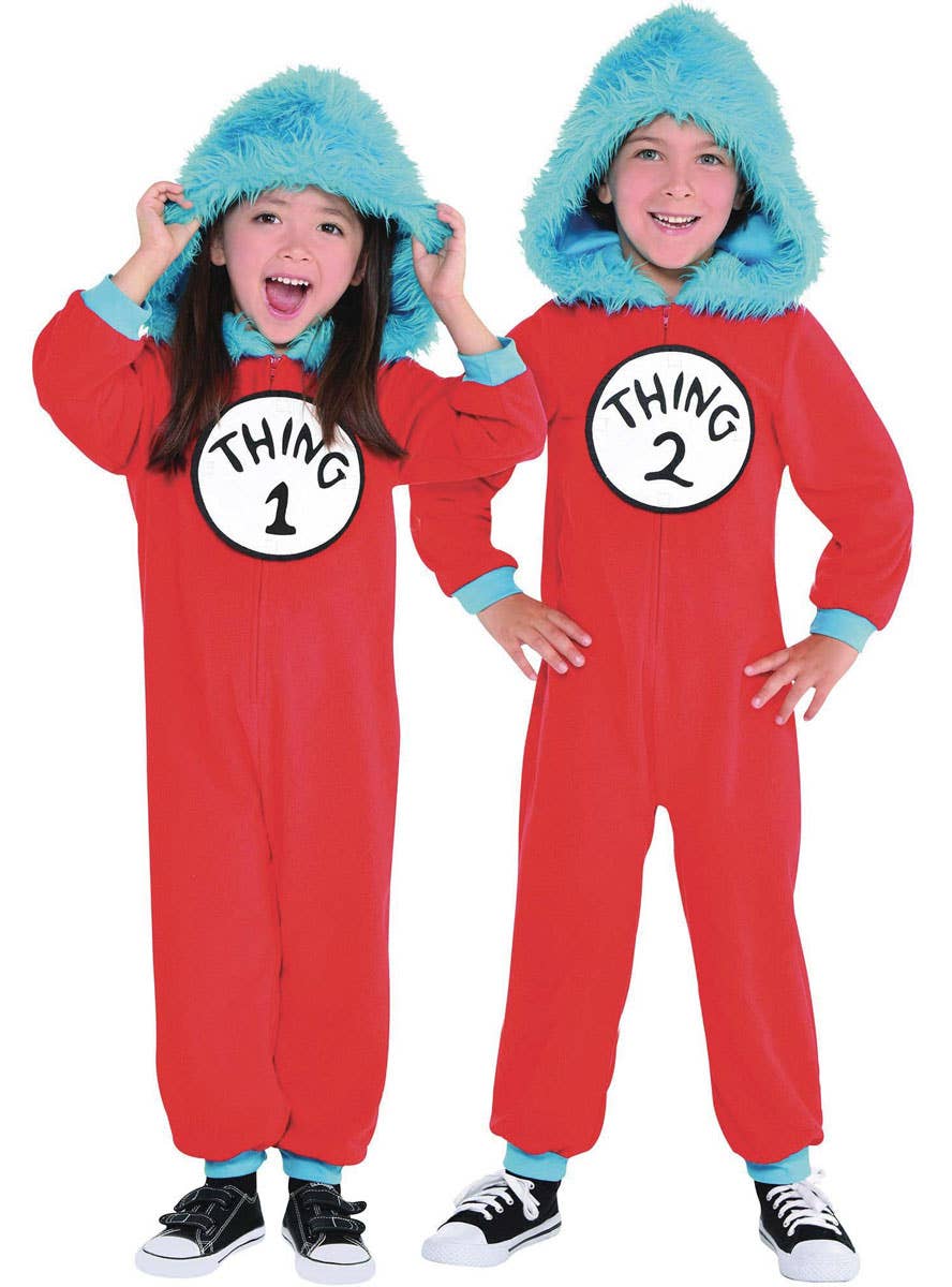 Unisex Kid's Dr Seuss Licensed Thing 1 or Thing 2 Costume