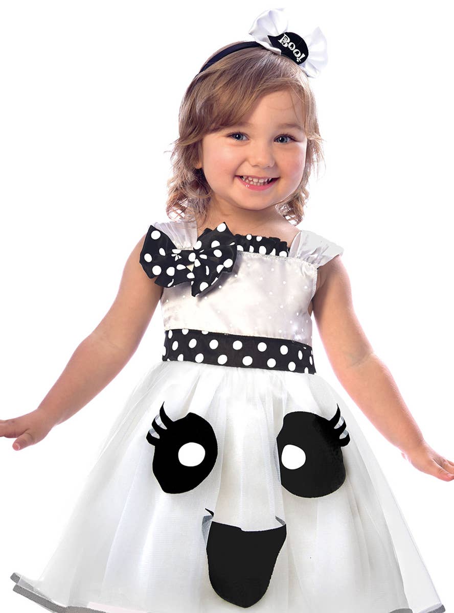 Image of Cutie Ghost Toddler Girls Halloween Costume - Close Image