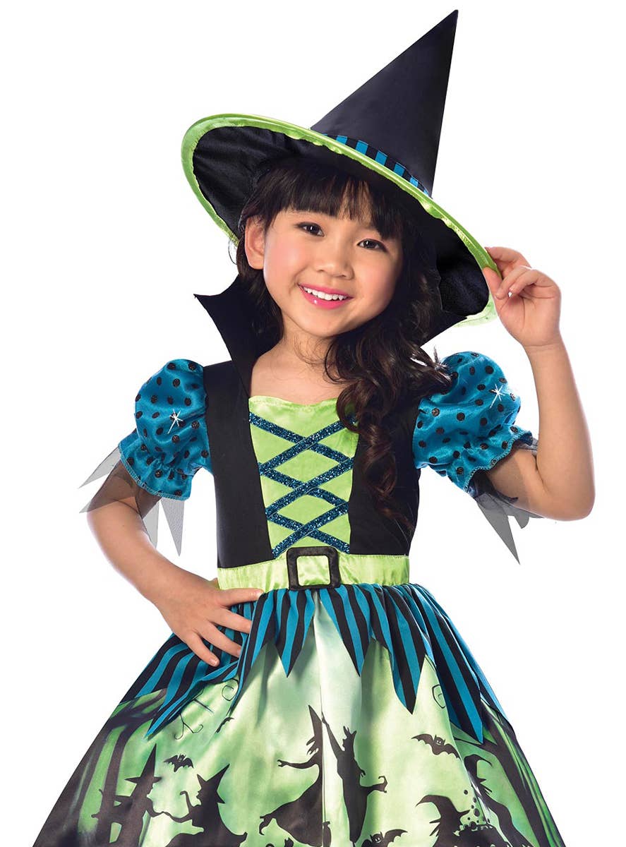 Image of Hocus Pocus Witch Girls Halloween Costume - Close Image