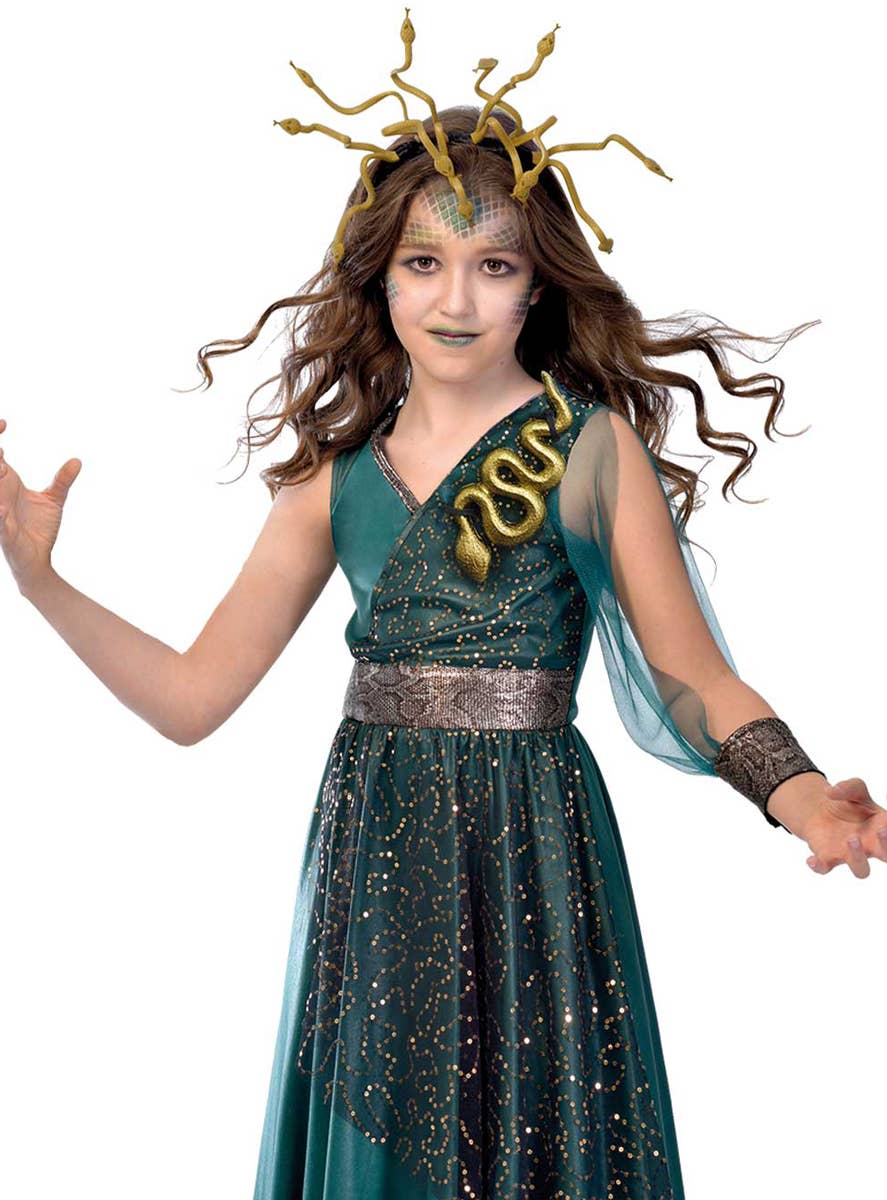 Image of Mythical Medusa Girls Halloween Costume - Alternate Image