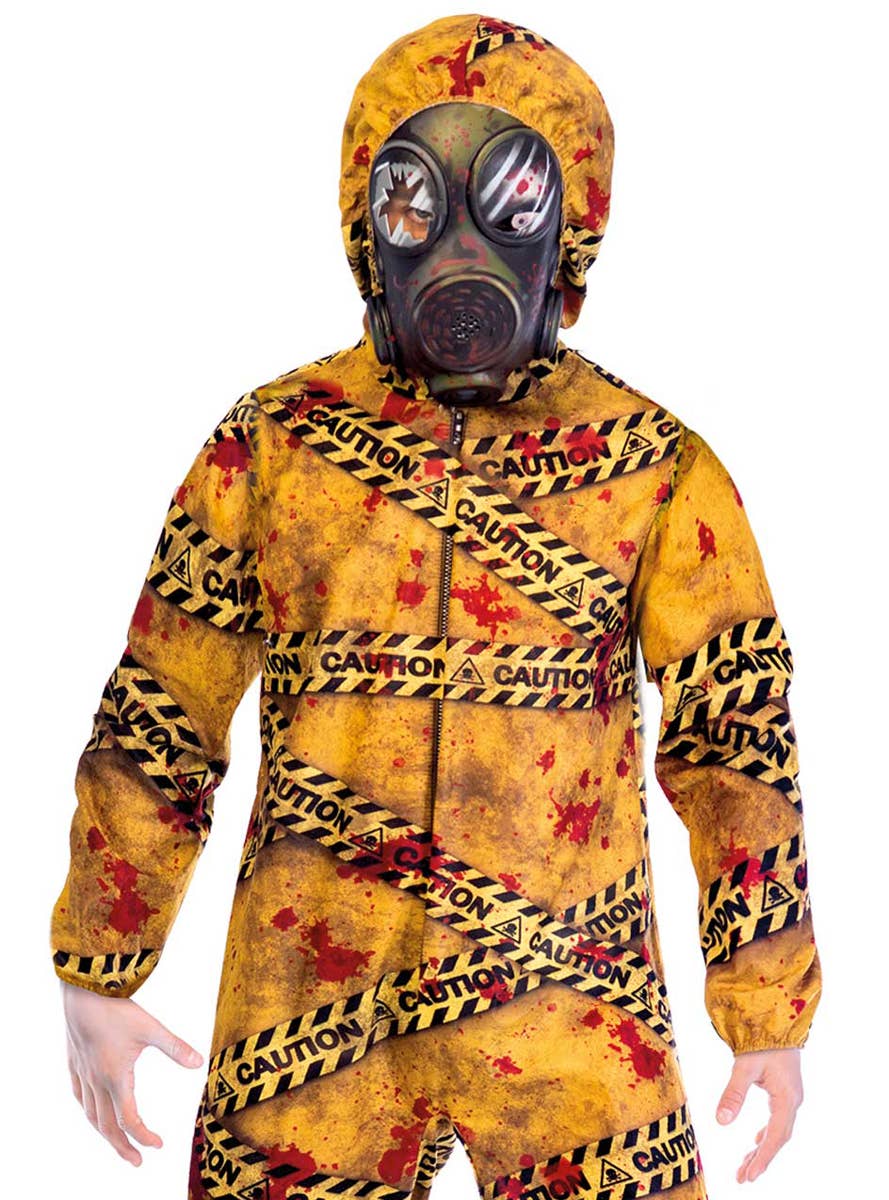 Image of Quarantine Zombie Boys Hazmat Halloween Costume - Close Image