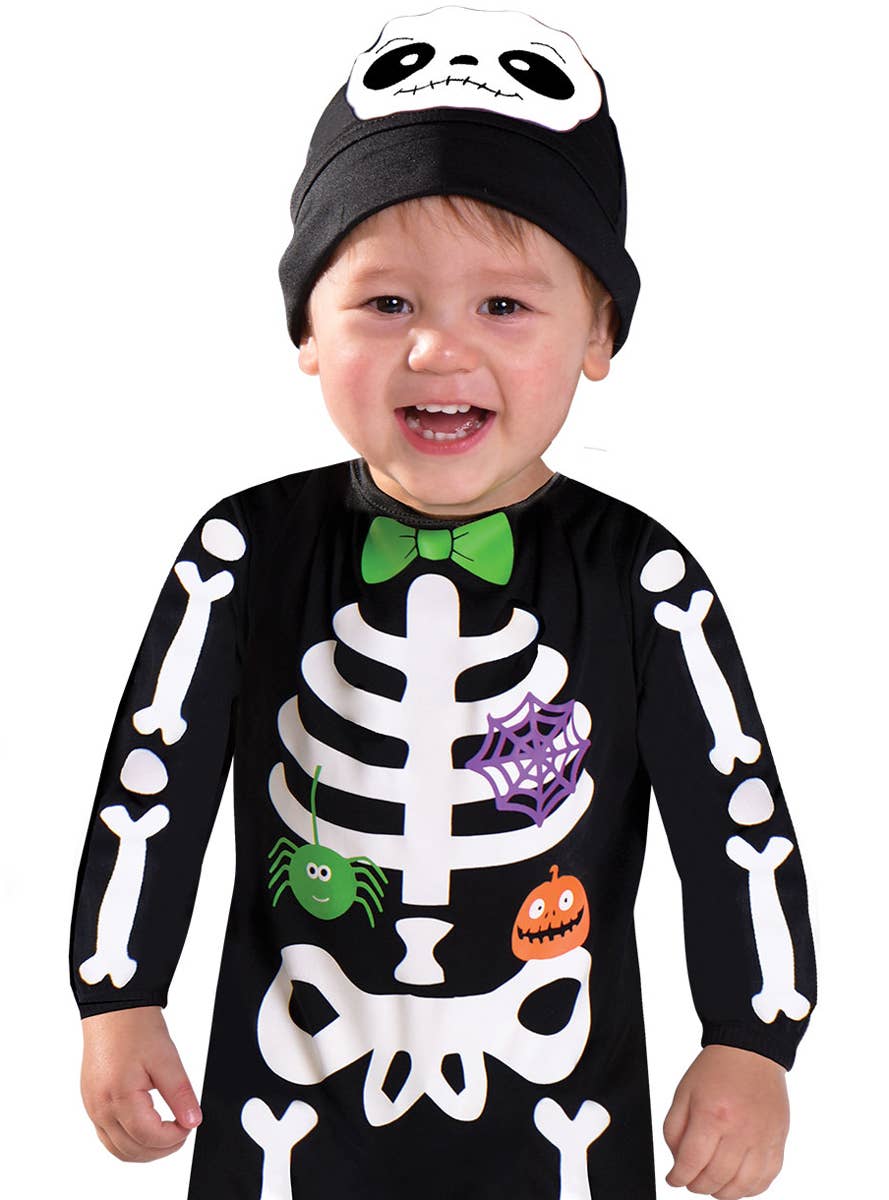 Image of Mini Bones Toddler Boys Skeleton Halloween Costume - Close Image