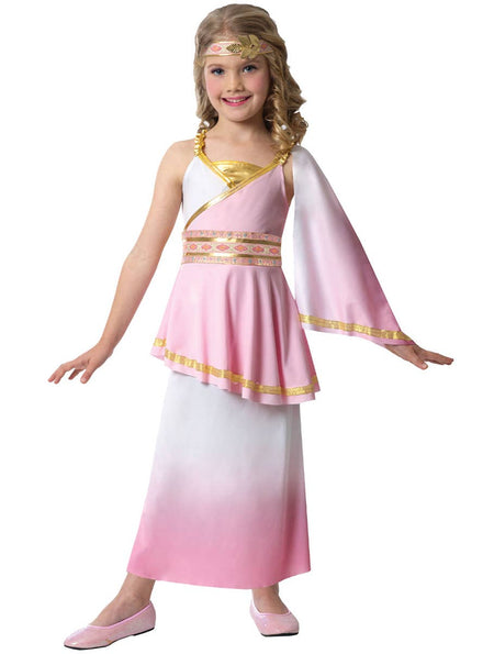 Girls Pink and White Roman Goddess Costume