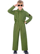 Boys Khaki Green Top Gun Pilot Costume