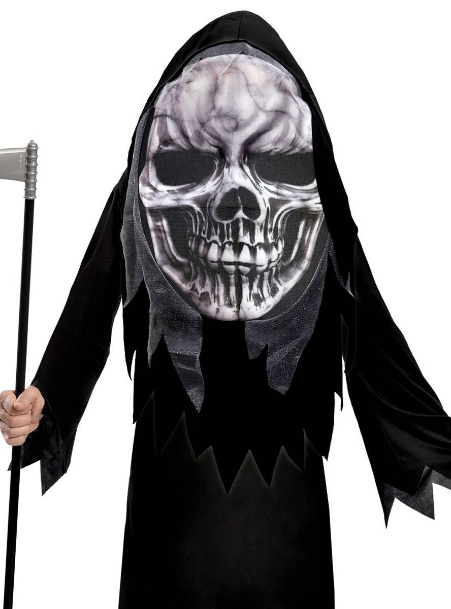 Image of Big Head Grim Reaper Boys Halloween Costume - Close Image