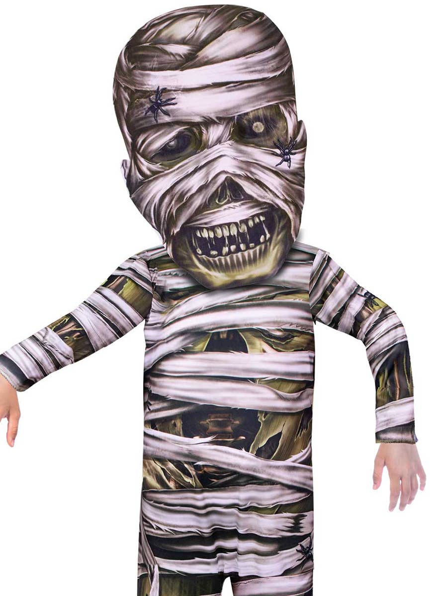 Image of Big Head Mummy Boys Halloween Costume - Close Image