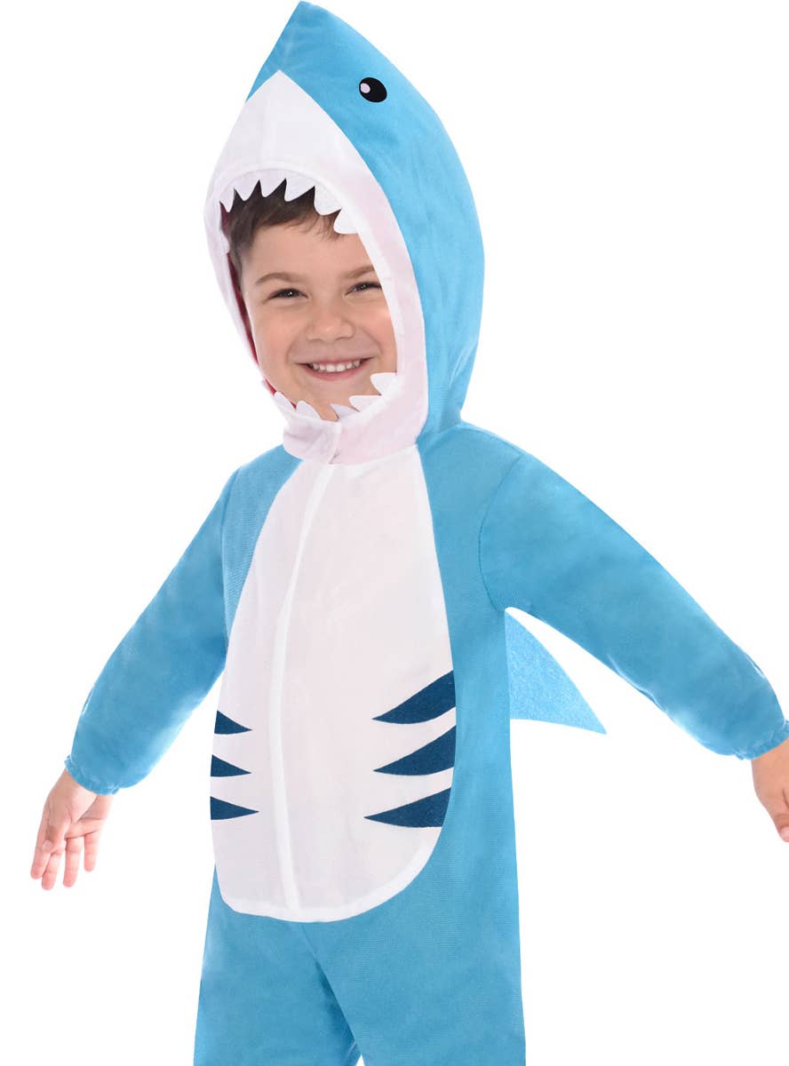 Kids Blue and White Shark Costume - Close Image