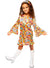 Girls Rainbow Flower Power 70s Hippie Costume