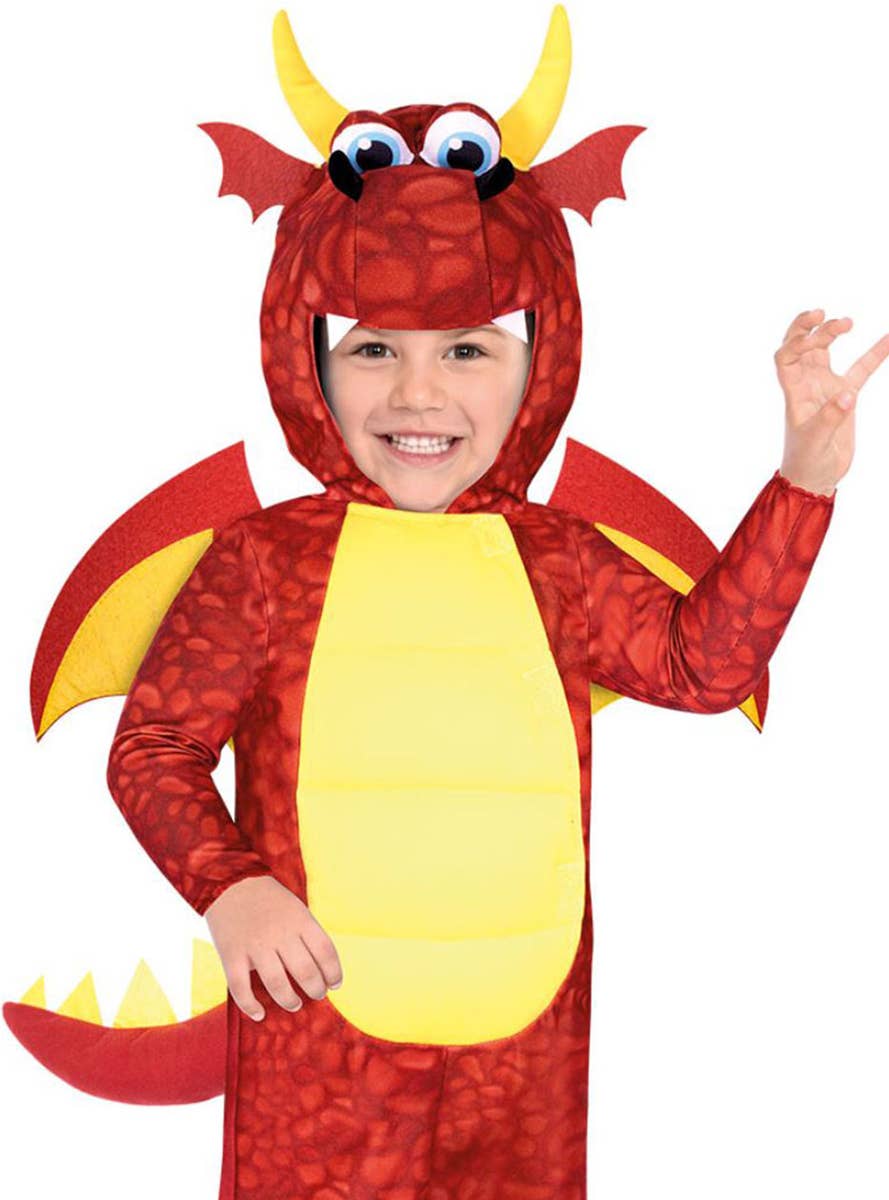 Image of Cute Red Dragon Boys Dress Up Costume - Close Image