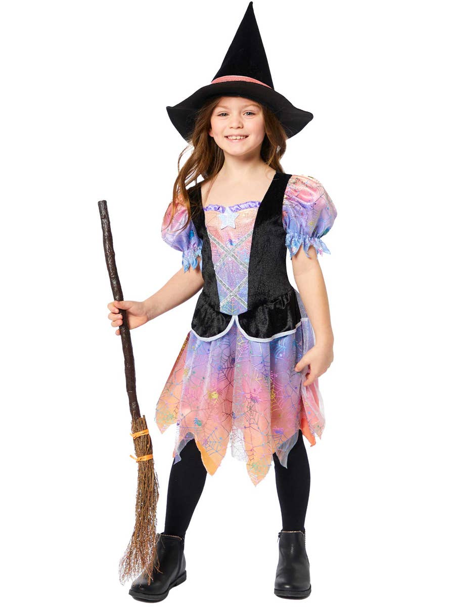 Image of Pastel Ombre Witch Toddler Girls Halloween Costume