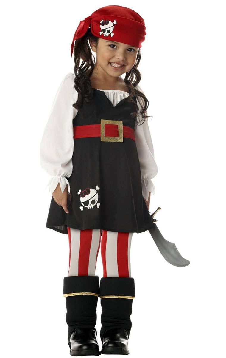 Precious Lil' Pirate Toddler Girls Costume Front View