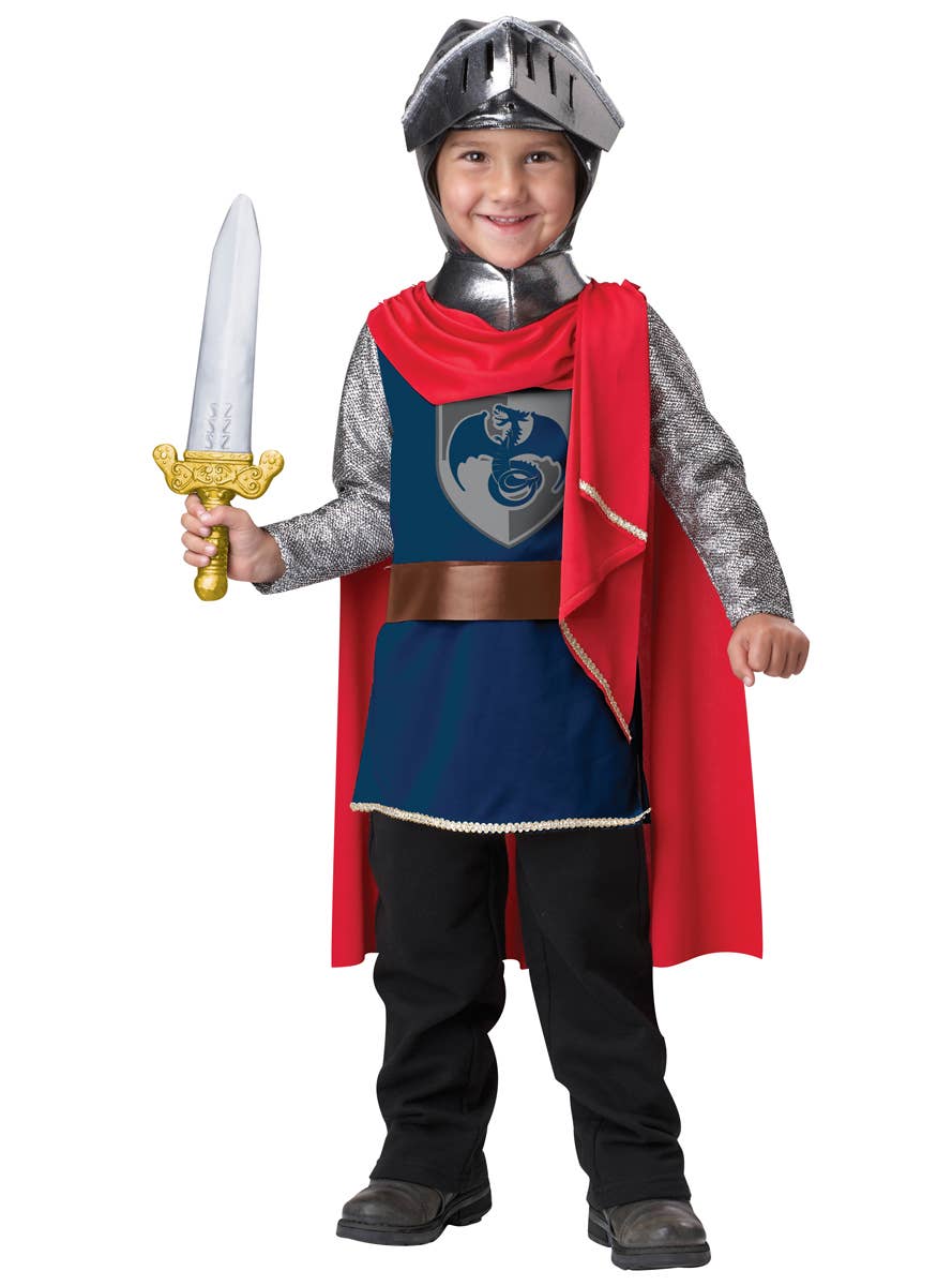 Silver and Red Gallant Knight Boy's Costume - Alternative Image