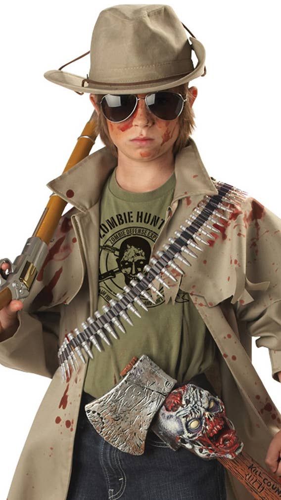 Deluxe Boy's Zombie Hunter Halloween Costume Close Image