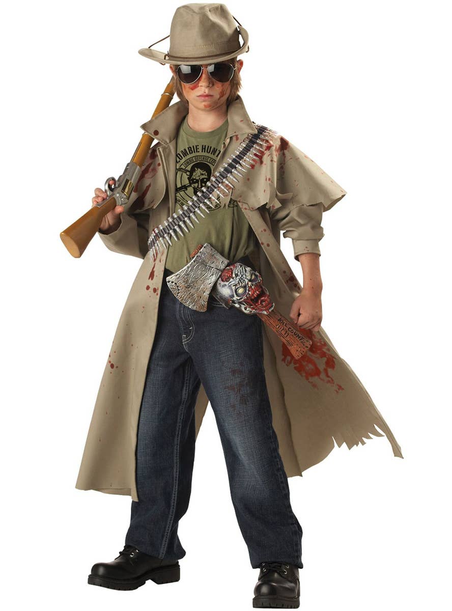 Deluxe Boy's Zombie Hunter Halloween Costume Main Image