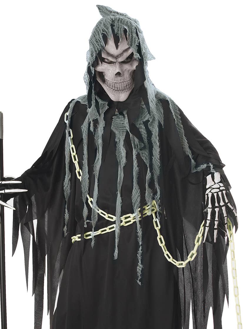 Mr Grim Deluxe Boys Grim Reaper Halloween Costume Close Image