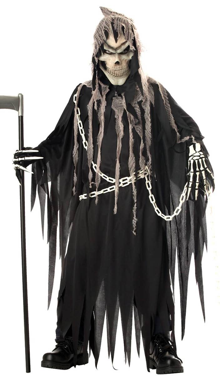 Mr Grim Deluxe Boys Grim Reaper Halloween Costume