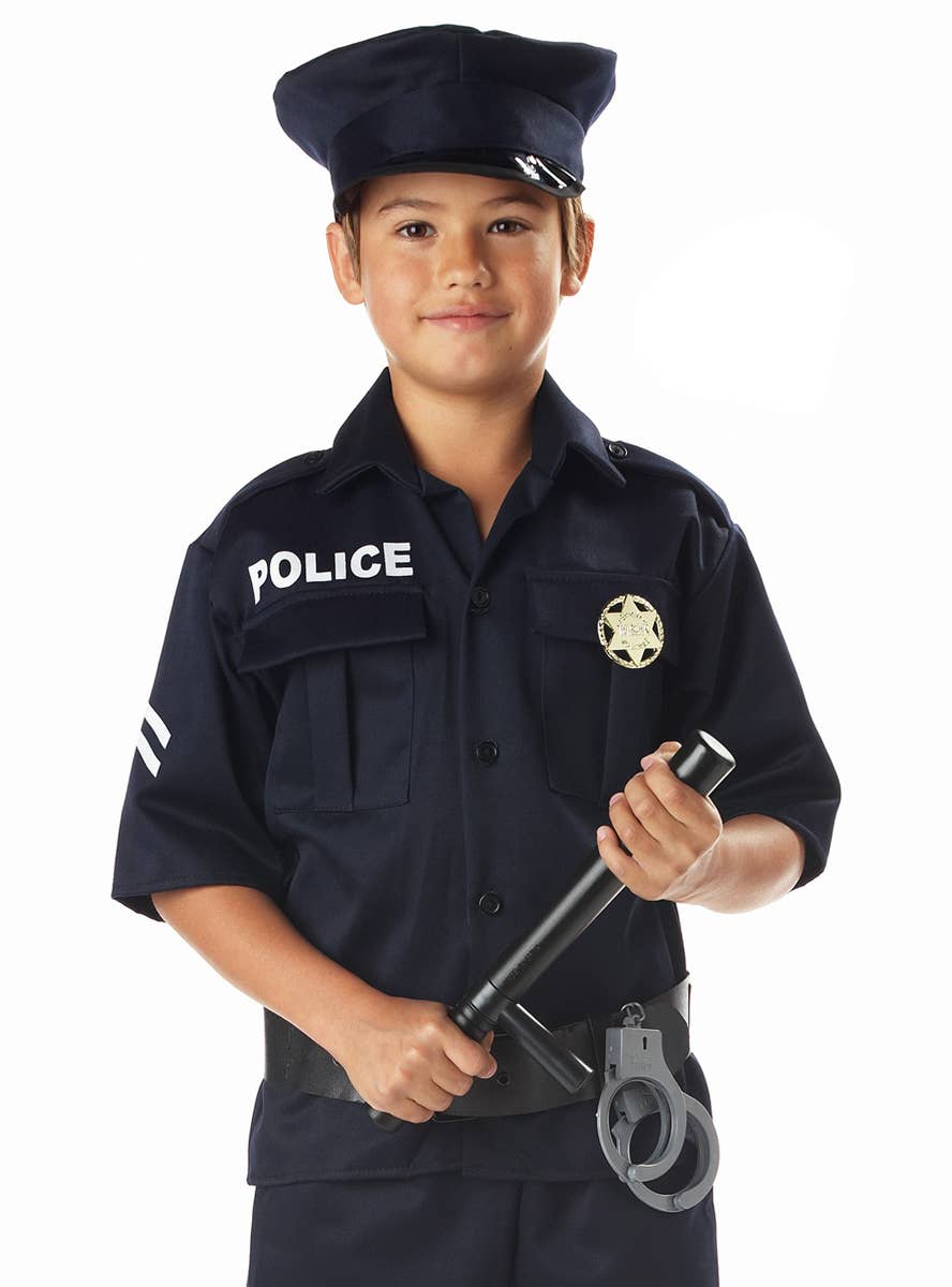 Police Officer Boy's Uniform Book Week Costume Close Up Image