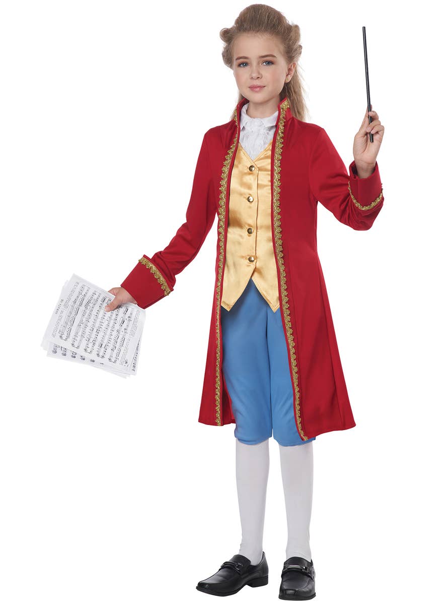 Unisex Classical Composer Mozart Costume for Kids - Girls Image