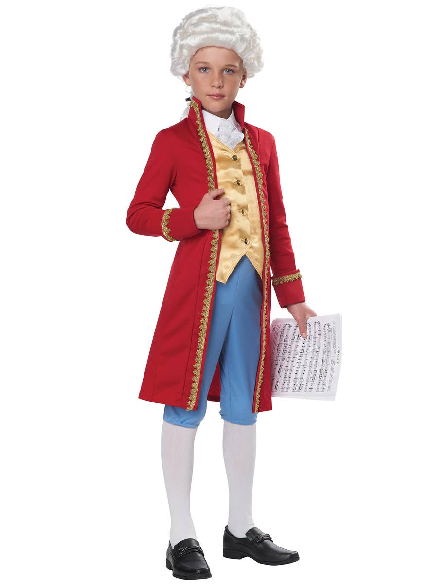 Unisex Classical Composer Mozart Costume for Kids - Boys Image