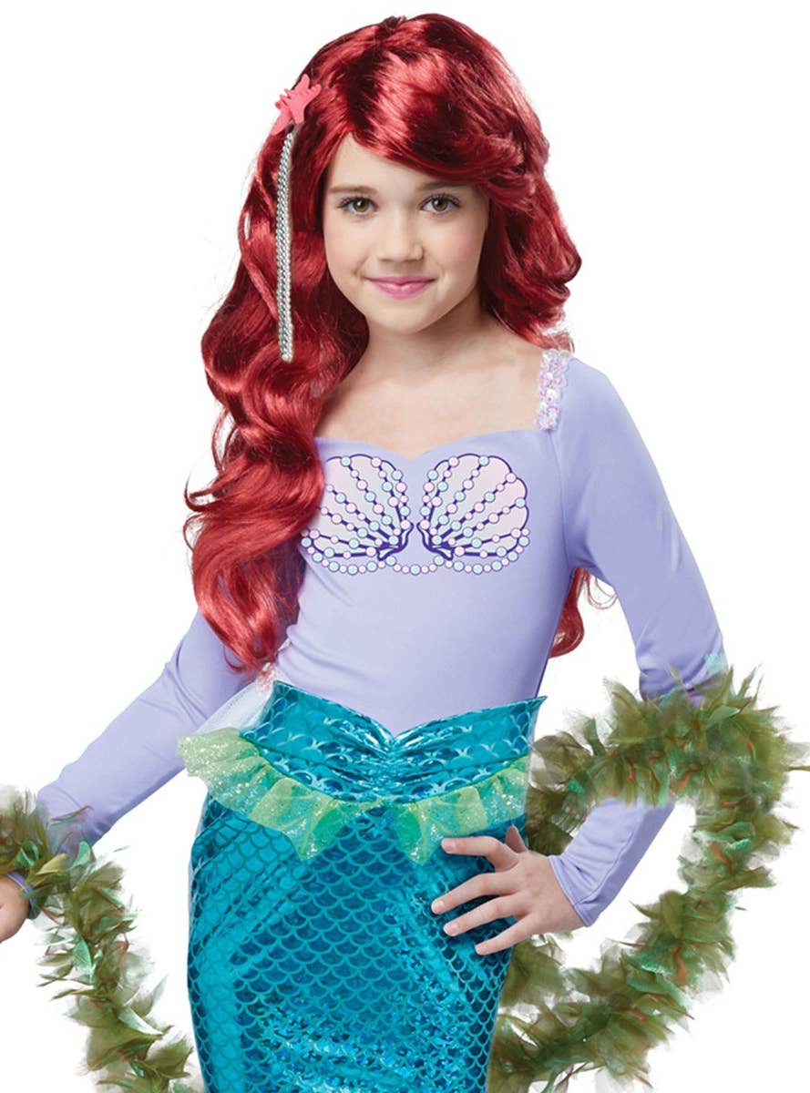 Girls Magical Mermaid Fancy Dress Costume Colse Up Image