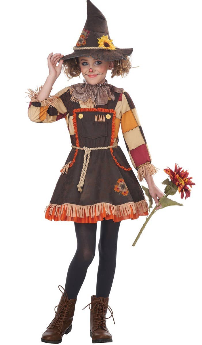 Patchwork Scarecrow Girls Fancy Dress Book Week Costume Main Image