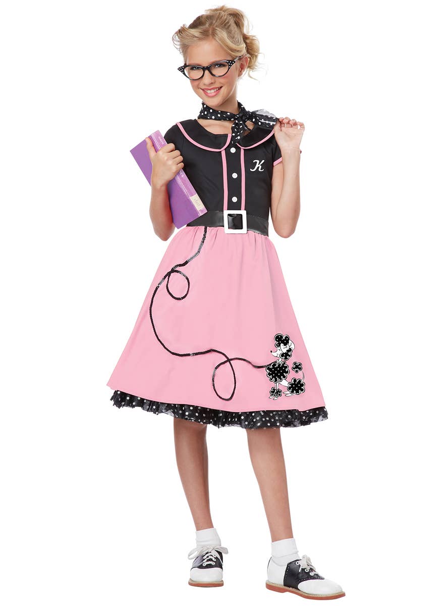 50s Dress Up Sweetheart Girl's Retro Fancy Dress Costume - Alt 2  Image
