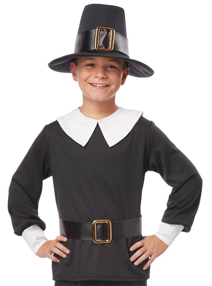 Boy's Olden Days Pilgrim Costume - Close Up Image 