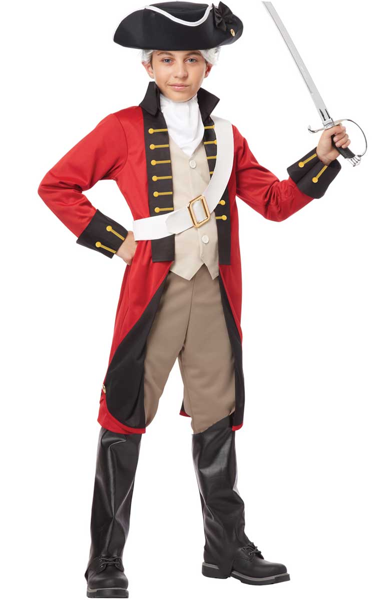Boys Red British Colonial Costume Front View