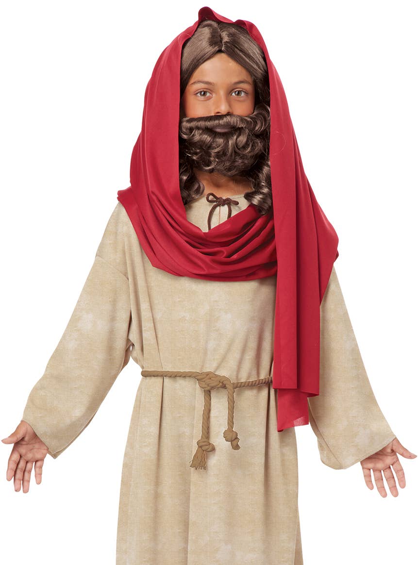 Boy's Jesus Christmas Bible Nativity Fancy Dress Costume Close Up