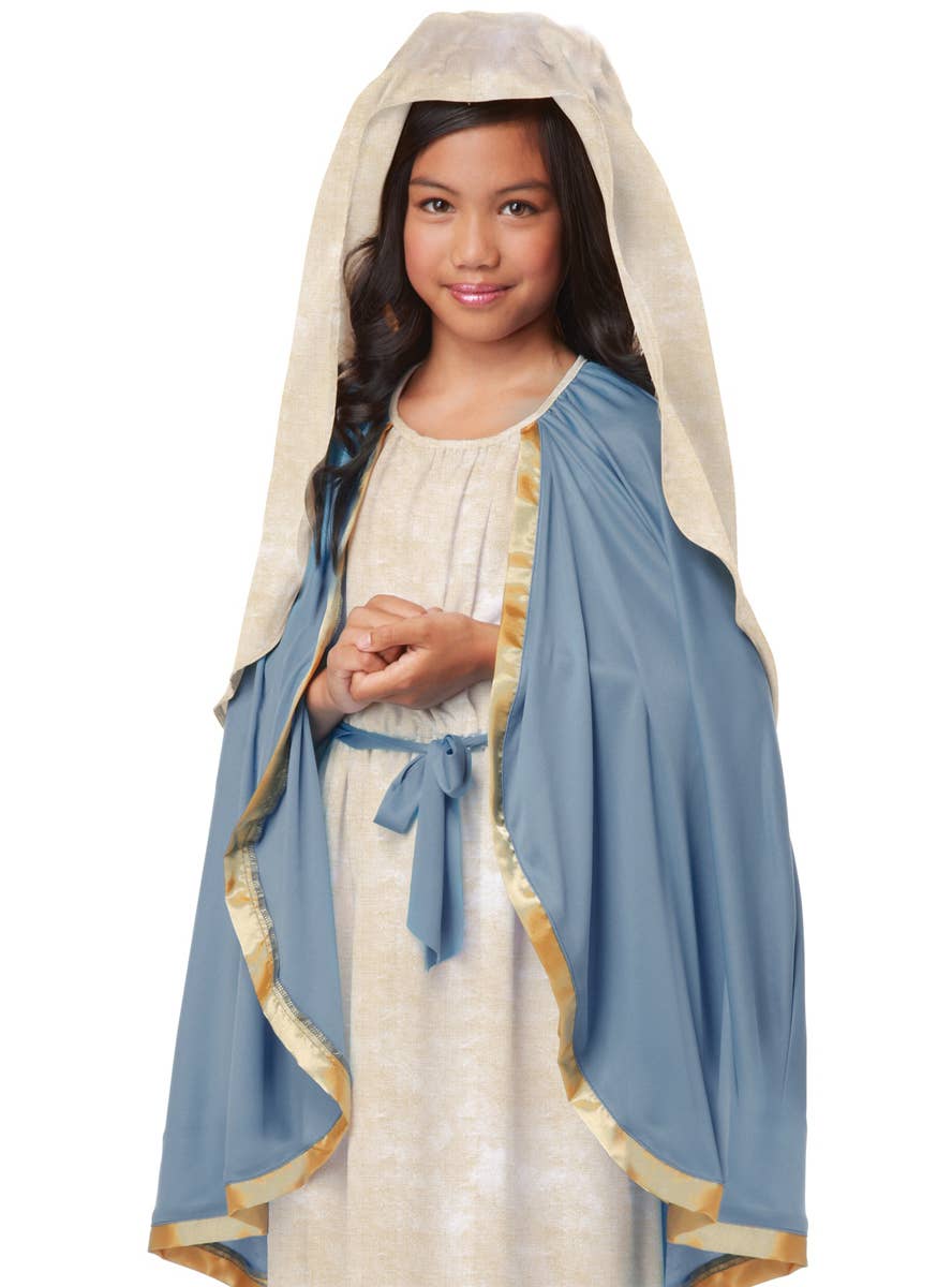 Girl's Virgin Mary Nativity Costume Close Up View