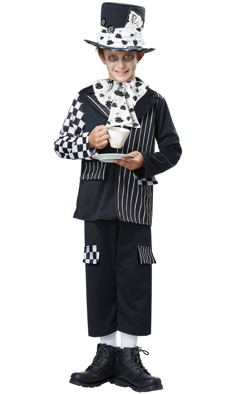 Boys Dark Mad Hatter Halloween Fancy Dress Costume Product Image