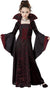 Girl's Royal Red Vampire Halloween Fancy Dress Costume Main Image