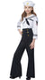 Girls Black Navy Sailor Uniform Fancy Dress Costume Main Image